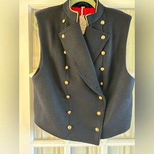 Free people wool military style vest.